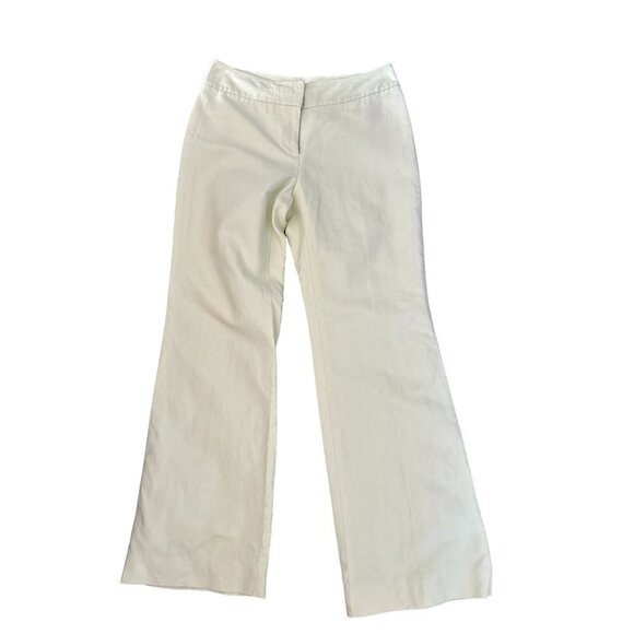 Vtg Y2K Ann Taylor Pants Cotton Silk Wide Leg Casual Trousers Lined Size 4 - Picture 7 of 7